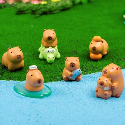 8 шт./Набор Фигурка Капибары Модель Животных Мини Капибара Фигурки Действия Игрушка Украшение для Дома Подарок для Детей