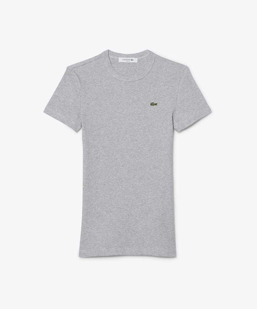 LACOSTE Женская облегающая футболка с коротким рукавом в рубчик Tf5538-56G Cca