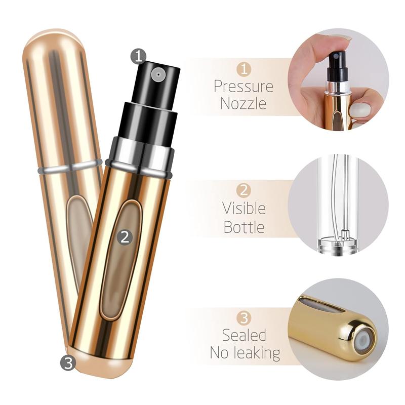 5ml Bottom Filled Perfume Bottles, Press Spray Bottle On The Inner Liner, Portable Cosmetic Perfume Replenishing Device