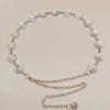 1Pc Gold Silver Color Rose Chain Belt Women  Metal Thin Shiny Flower Belts Female Jeans Dress Decoration Belt
