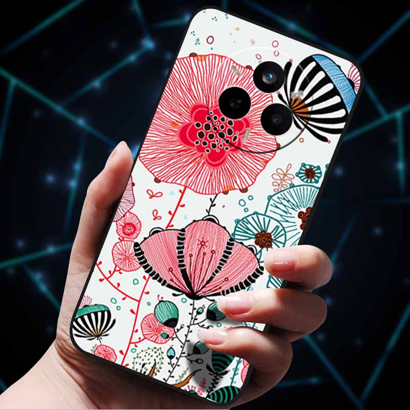 For Realme 14 Pro 5G Case 14Pro+ Soft Silicone Bumper 3D Flowers Emboss Phone Cases for Realme 14 Pro+ Plus Back Covers Shells
