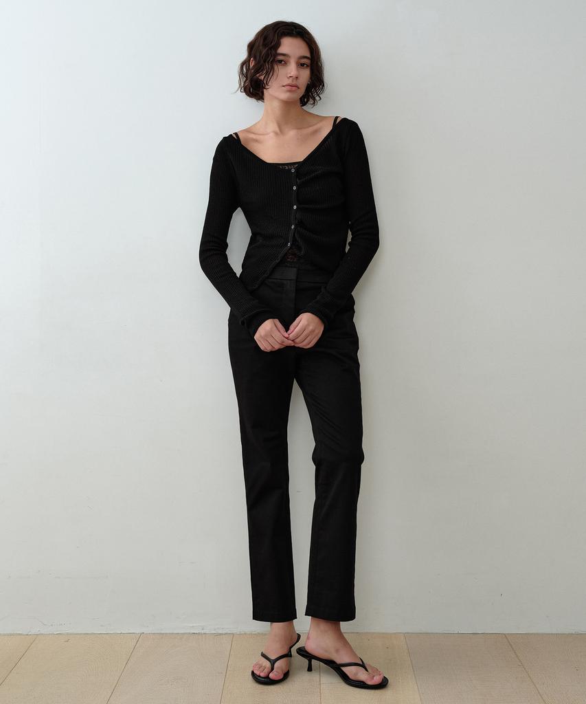 Хлопковые брюки Simeteuligpeosenteu Slim-Leg / Черный