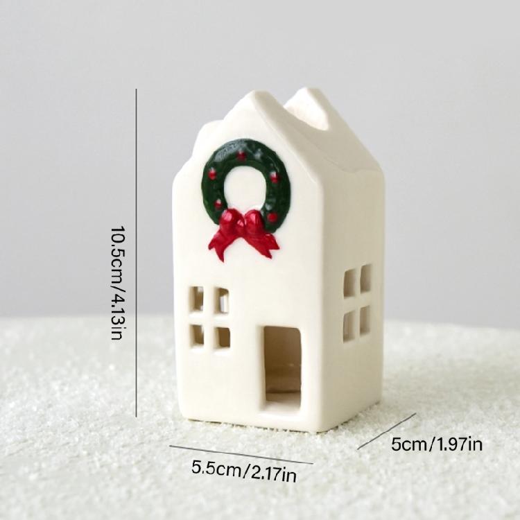 Праздничные керамические домики, декорации, подсвечники на батарейках, рождественская деревня, сезонный подарок, готовые к праздничной демонстрации
