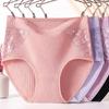Women's Underwear Plus Size XL-6XL Briefs High Waist Panties Cotton Underpants Solid Color Lingerie