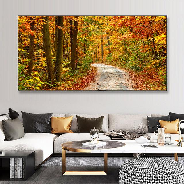 Холст с изображением восхода леса, современные постеры с природными пейзажами и принтами, настенные художественные картины для гостиной, домашний декор, без рамки