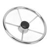 13 1 2 Inch Marine Steering Wheel 5 Spoke 25 Degree Stainless Steel Boat Steering Wheel with Center Cap and Grip for