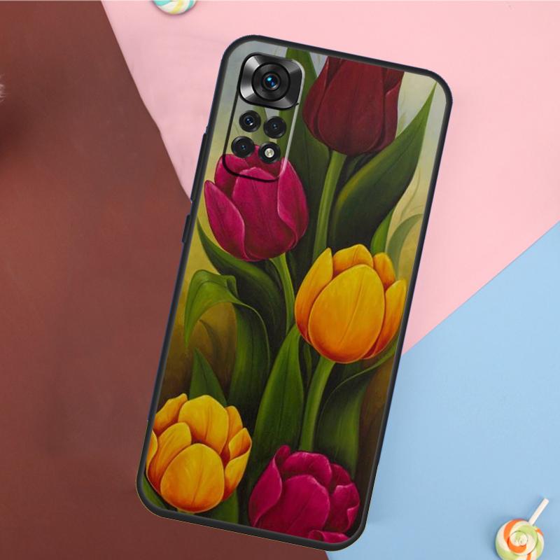 Чехол-цветок тюльпана для Xiaomi Redmi Note 13 14 Pro 12 11 9 10 9S 10S 11S 12S Redmi 14C 10C 12C 13C