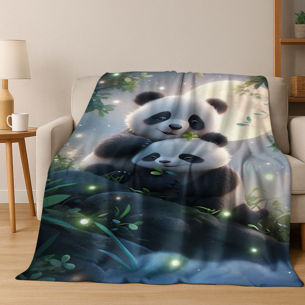 2026 New Dream Panda Cute Cartoon Art Flannel Blanket,Cozy Soft Throw Blanket for Home Bedroom Bed Sofa Picnic Cover Gift Kids