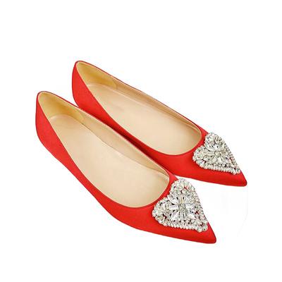 Женские туфли Love diamond wedding flat sole, модные женские туфли больших размеров,