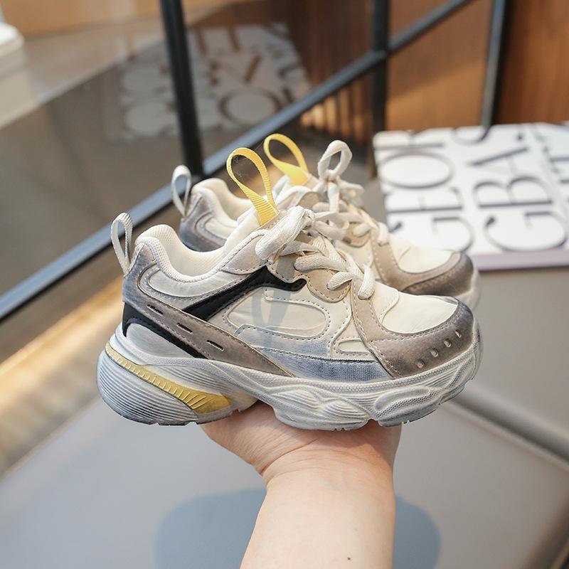 Детские кроссовки для мальчиков 2024 года, весенняя мода, повседневные кроссовки для детей, универсальные нескользящие кроссовки для девочек, школьные, массивные, спортивные, теннисные туфли