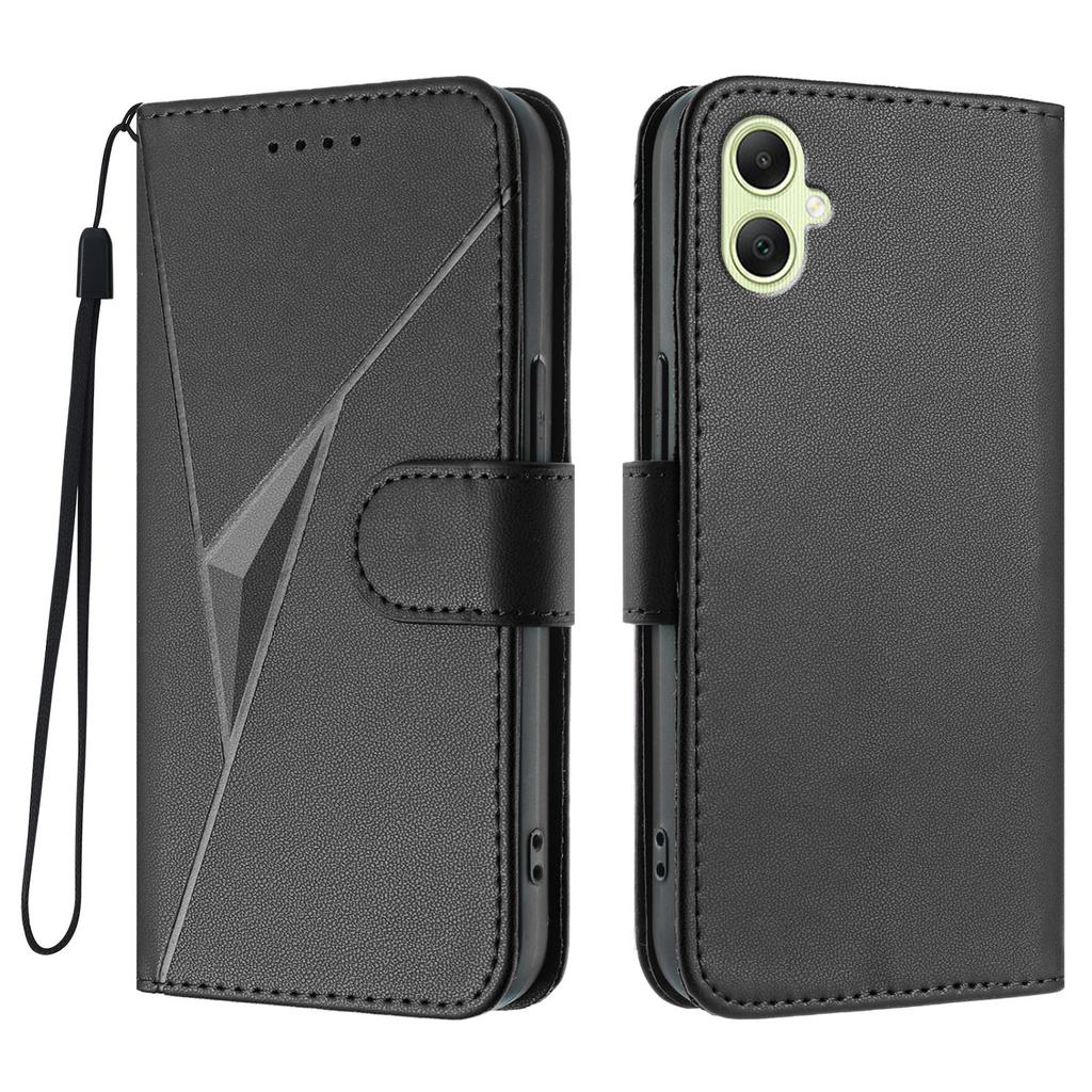 Для Samsung Galaxy A07 Чехол Кожаный чехол для телефона с треугольным тиснением и шнурком