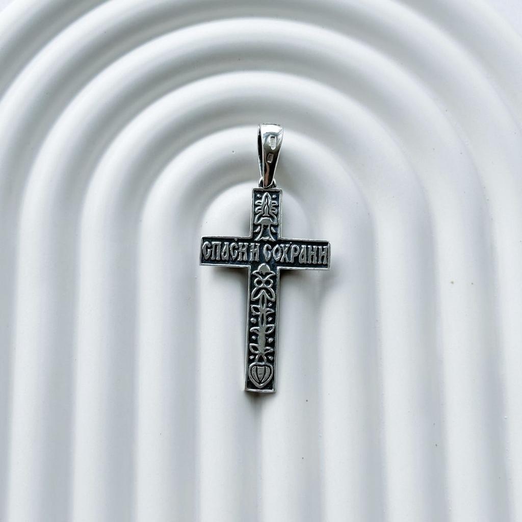 Серебряный крестик без камней (2156666)