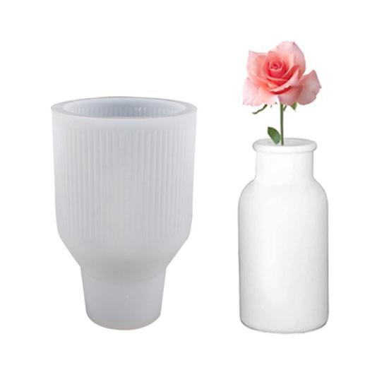 Форма для вазы, антипригарная силиконовая форма для рукоделия, многоразовая форма для хранения «сделай сам», полосатая форма для изготовления вазы для украшения дома