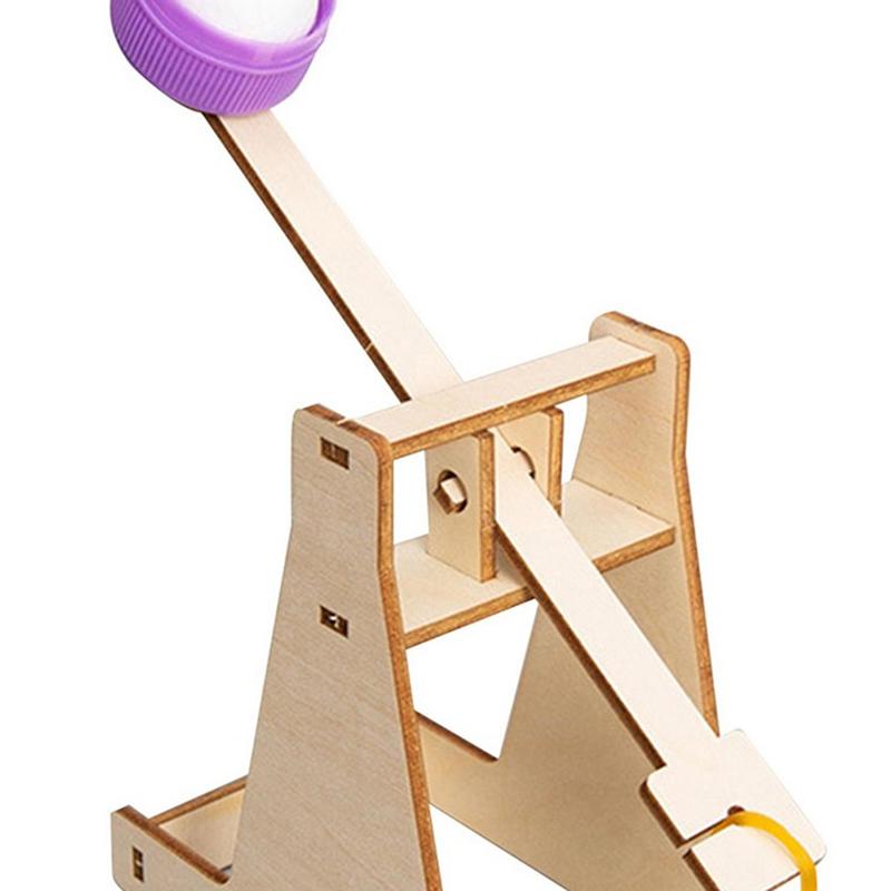 Сделай сам Сборка Деревянный Требушет Катапульта Модель Транспортного Средства Наборы Дети Дети Научный Эксперимент Маленькое Физическое Изобретение Игрушка Подарок