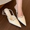 Beautiful To the Heart! Milk White Pointed Pearl Sandals Women's 2025 New Spring Stilettos