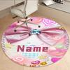 Fashion Customize Your Name Cute Bowknot Office Chair Mat Nonslip Carpet Design For Bedroom Home Gift Give To Relatives And Friends Living Roomt12
