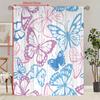 2PCS- Colorful Butterfly - Printed Curtain - Polyester Material - Suitable for Bedroom, Living Room, Study Private Space
