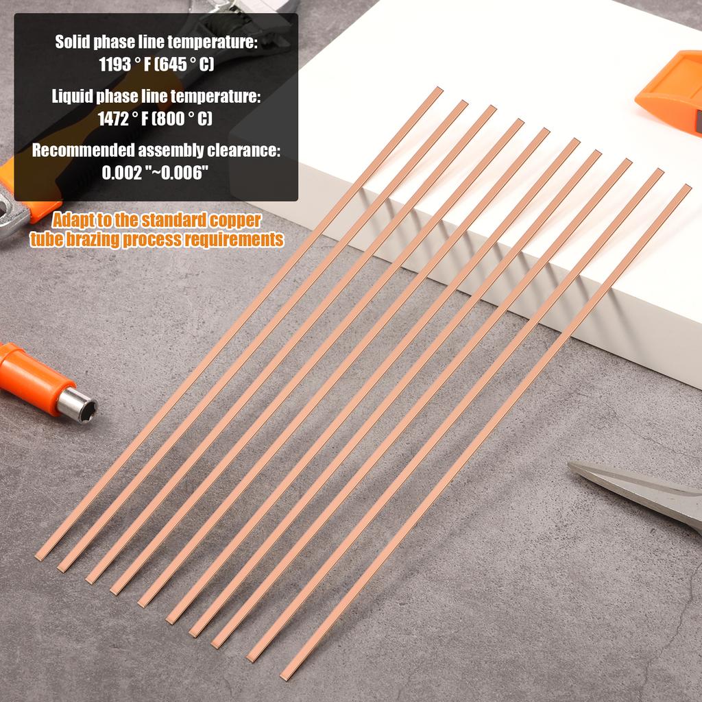 20/50 Pcs Silver Phosphor Copper Brazing Rod Flat Welding Stick BCuP-5 Brazing Rod Flat Welding Stick for Copper Repair Tools