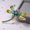 Модные броши в виде стрекозы для женщин, винтажные зеленые, фиолетовые эмалированные кристаллы, брошь в виде насекомых, булавки, ювелирные изделия в виде животных, украшения
