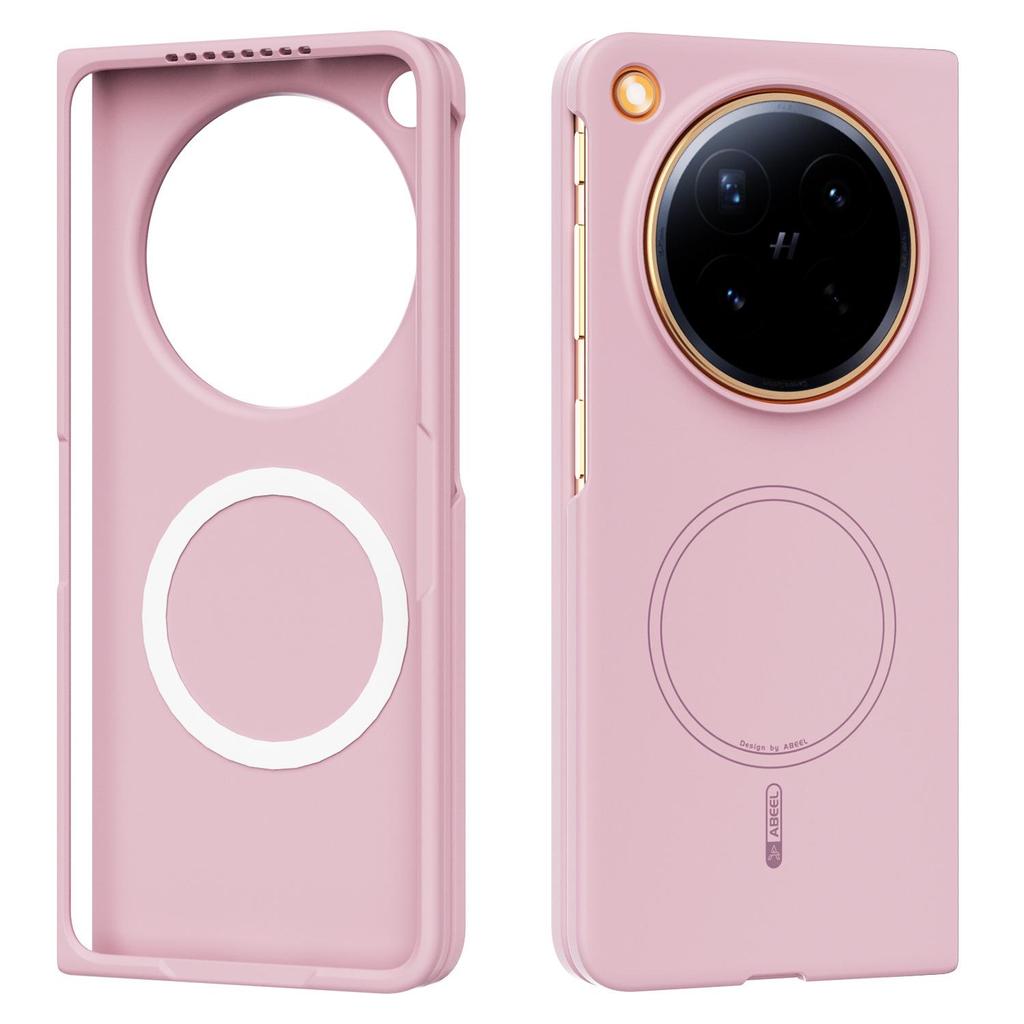 Совместимо с OPPO Find N6: Магнитный жидкий ПК защитный чехол, однотонный, противоударный, твердая оболочка с ощущением кожи
