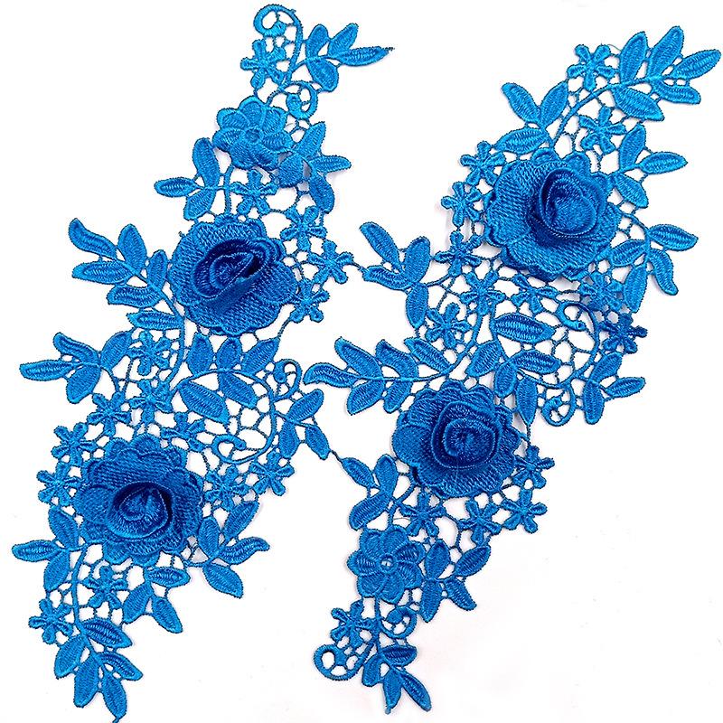Embroidery Three-Dimensional Hollow DIY Embroidery Pair Lace Lace Accessories Polyester Filamentation Applique Floating Flower