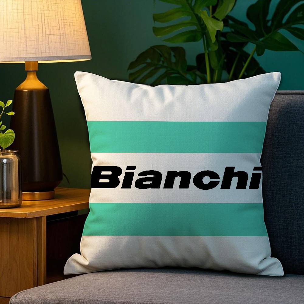 Роскошная наволочка с логотипом B-Bianchi для подушки на диван, в гостиную, спальню. Квадратная подушка с двусторонней печатью. Наволочка для подушки для сна