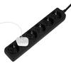 LogiLink power strip with 6 sockets with protective contact, black 1.5m