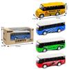 High Quality Ornaments High Imitation Extended Bus Toys Vehicle Model Alloy Bus Model Pull Back
