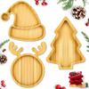 Santa Tree Shape Sushi Plate Tree Appetizer Platter Wooden Christmas Tray for Food Desserts Snacks Sushi Gifts for Household