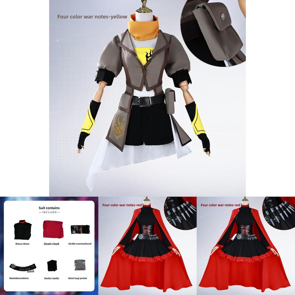 Косплей-костюм Руби Роуз и Вайс Шнее из RWBY из полиэстера для ношения на аниме и игровых конвентах