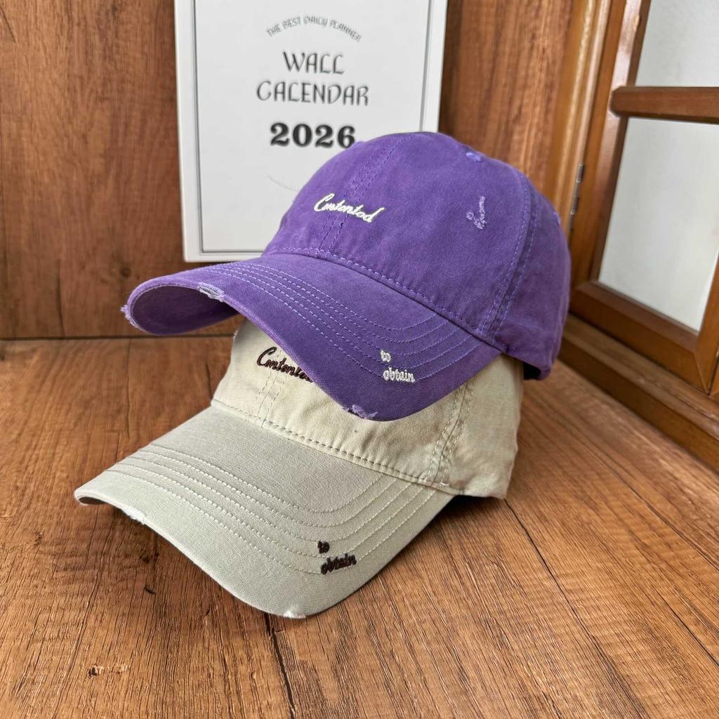 New simple washed cap spring and autumn embroidery soft top baseball cap men's and women's sun hat