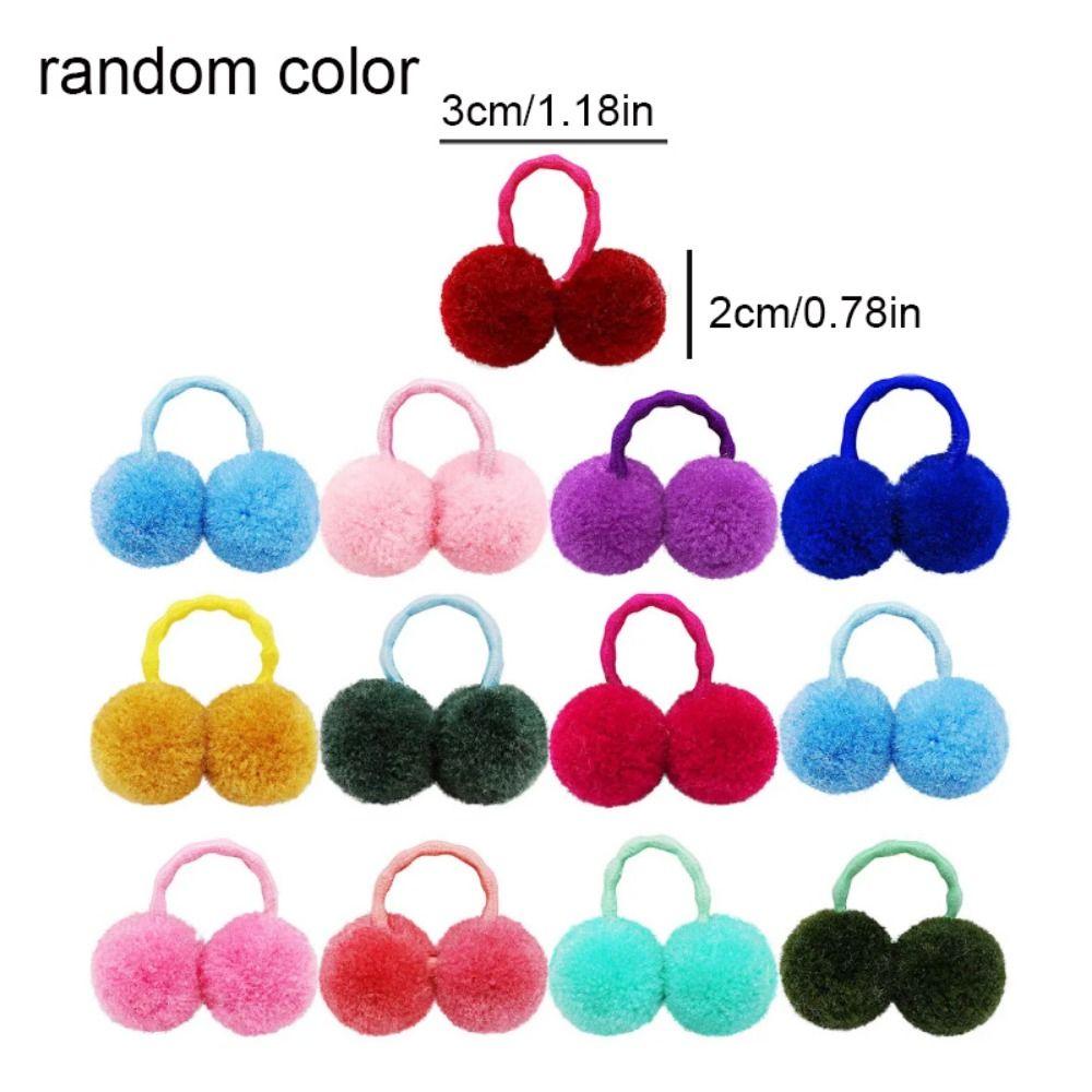 10 шт. Двойные плюшевые шарики Банты для груминга питомцев Плюшевые резинки для волос собаки Эластичные резинки для волос питомца Груминг