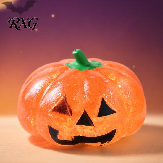 Elastic Fidget Toy 1/2/3Pcs Halloween Pumpkin Stress Relief Toy, Creepy Head Squeeze Glitter Ball for Kids Adults, Party Favors Decompression