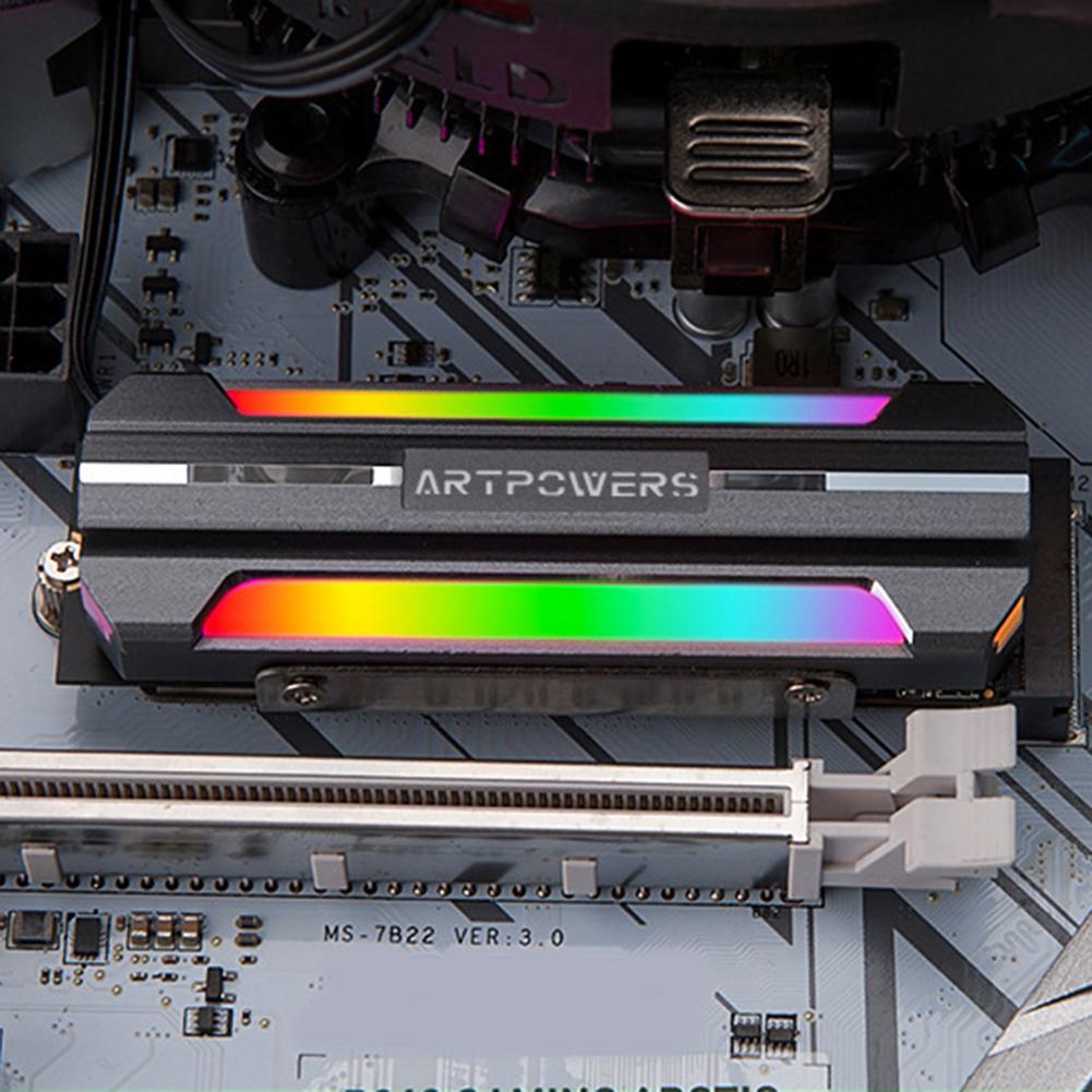 Радиатор для твердотельного накопителя M.2 SSD, охладитель из алюминиевого сплава, ARGB, радиатор для твердотельного жесткого диска M.2 2280 NVME, охлаждающий корпус