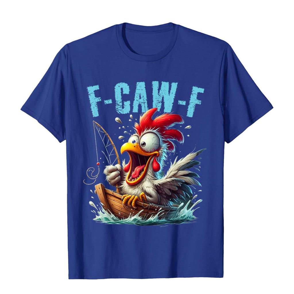 Смешная футболка с петухом, кукарекающим F-Caw-F, и каламбуром
