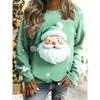 Women's Christmas Santa Graphic Pullover, Cozy Long Sleeve Crewneck, Holiday Home Street Style, Fall Winter Casual Fashion