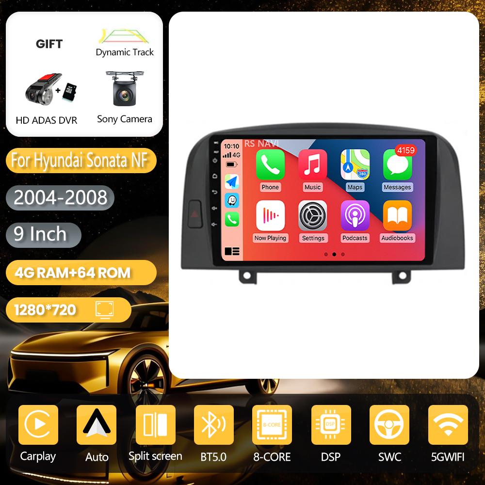 Autoradio multimédia Android 16 Carplay Auto pour Hyundai SONATA NF 2004 - 2008, autoradio stéréo Plug and Play, navigation