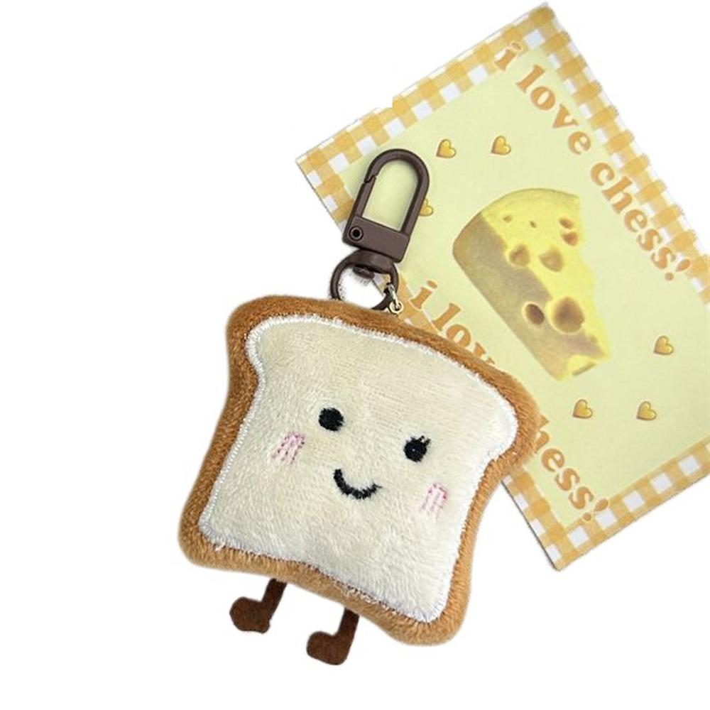 Charm Plush Bread Keychain Toast Bread Bread Keyring Plush Food Toy Cute Key Chain Children's Kids