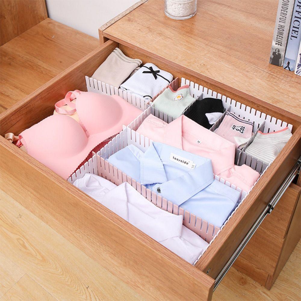 4Pcs DIY Combination Space-Saving Partition Board Closet Separator Drawer Divider Drawer Organizer