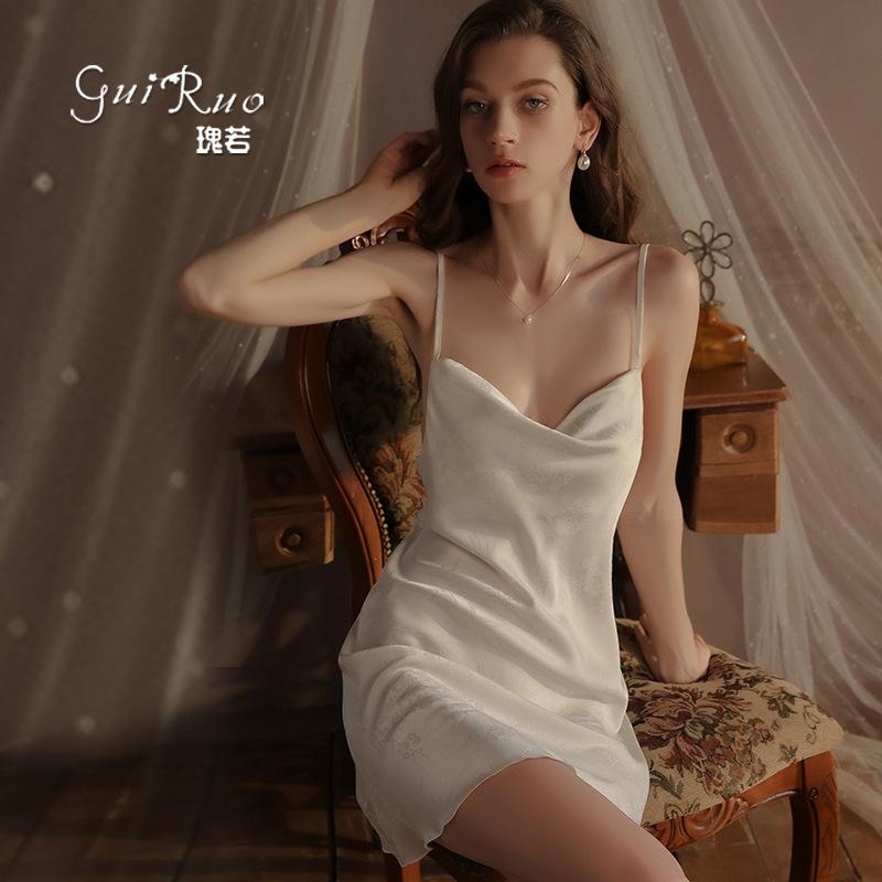 Women's Plus Size Satin Jacquard Cami Sleep Dress with Robe Lounge Set