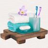 Wood Pedestal Soap Stand Small Plant Holder, Display Decorative Dish Wooden Riser for