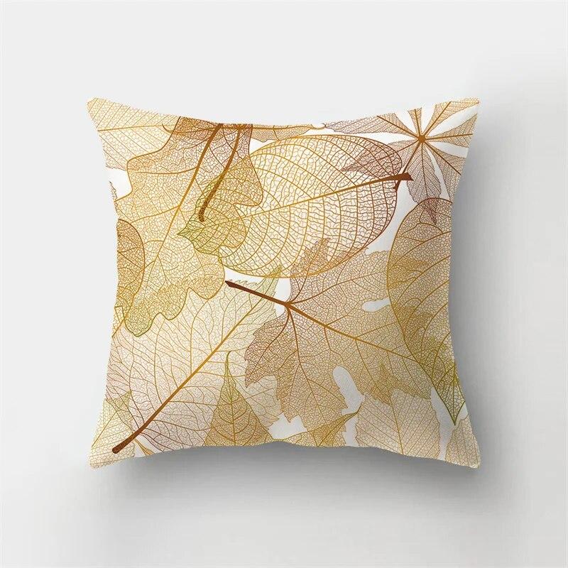 Autumn Landscape Printing Pillowcase Maple Leaf Tree Plant Sofa Cushion Cover Office Car Creative Decoration Home