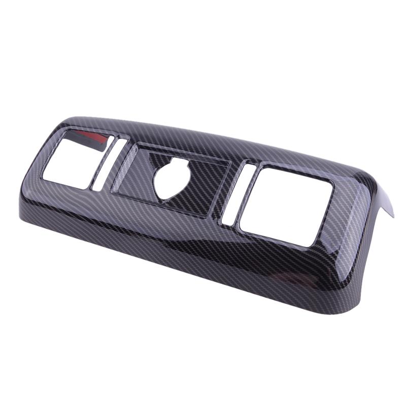 Black Carbon Fiber Style Inner Armrest Rear Air Vent Cover Trim Decorative Frame fit for Toyota Tundra 2007 2008 2009 2010-