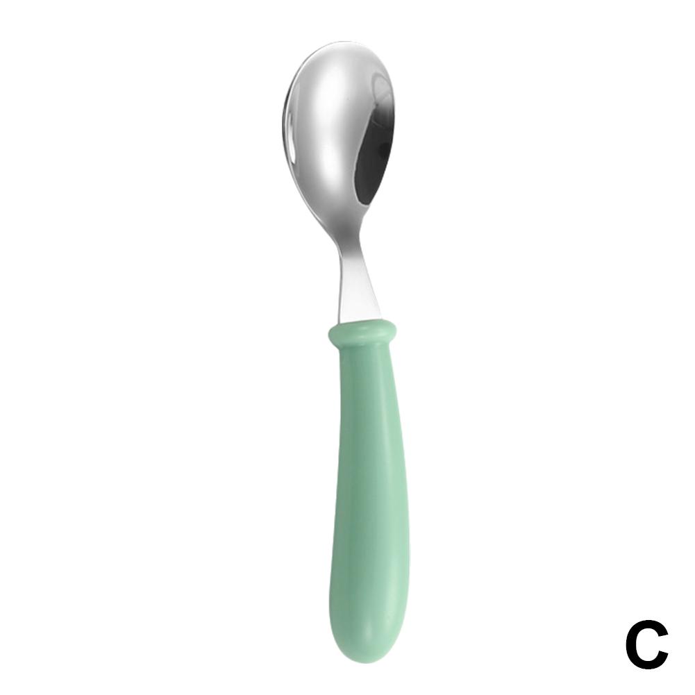 Набор столовых приборов для кормления детей, детская утварь, столовые приборы, вилка для малышей, стальная ложка, мультфильм B2F7