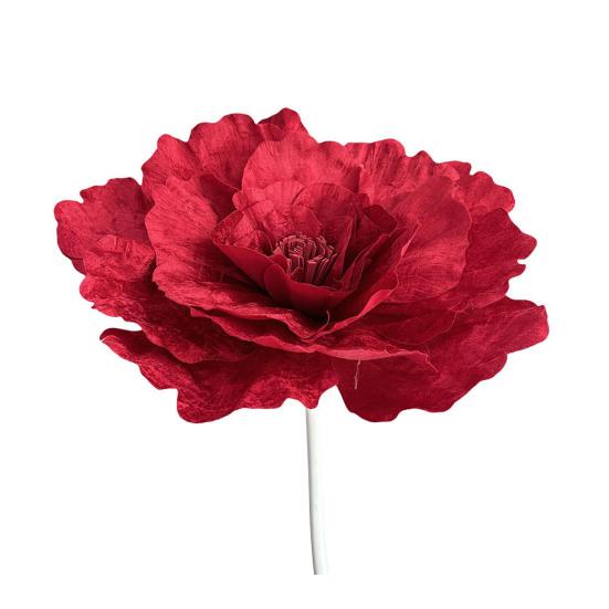 Большой искусственный пион реалистичная гигантская поддельная шелковая головка цветка со стеблем украшение для дома офиса свадебной вечеринки цветочная композиция