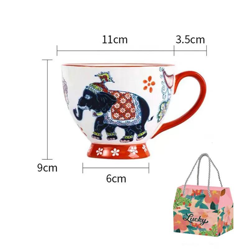 1 шт. 500 мл керамическая чашка расписанная вручную большая емкость чашка для овсянки пригодная для микроволновки керамическая кружка чашка для завтрака подарок на День матери подарочная коробка