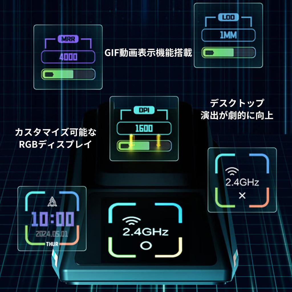 OUSEITECH x AJAZZ AJ179 APEX Беспроводная игровая мышь Низкий вес OLED-дисплей с магнитной зарядкой 30000 750 8K Опрос Pixart PAW3950 Оптическая 50G DPI