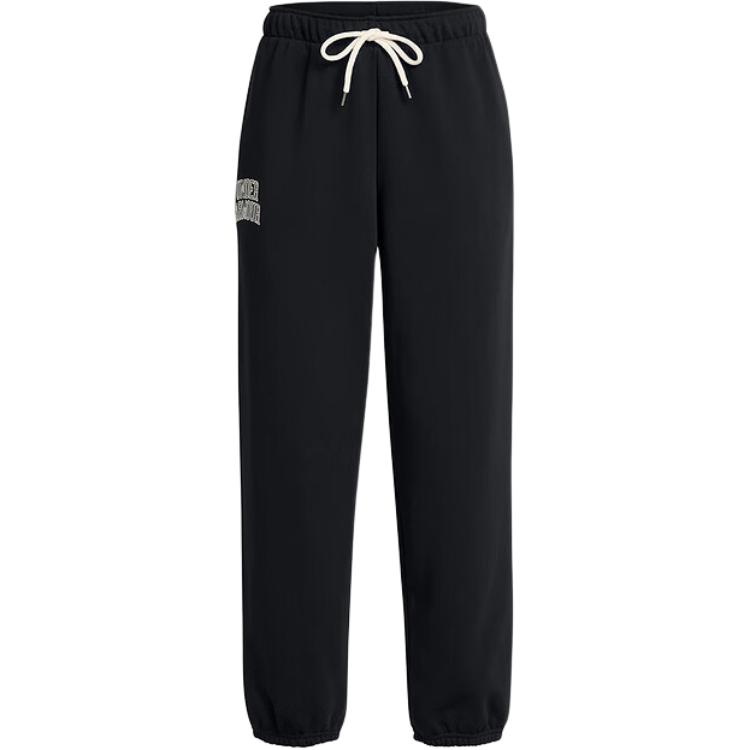 Under Armour Однотонные повседневные трикотажные спортивные брюки на шнуровке для женщин, черные 1386496-001