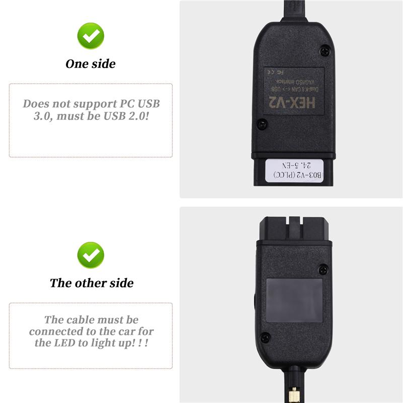 ABHX- HEX-V2 VCDS 24.5 ATMEGA162 5054 USB 2.0 Interface For VW Skoda Seat 1996-2017 English Version