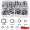 180PCS Flat Design Stainless Steel Sealing Gasket Sump Plug Washer  Kitchen Applications